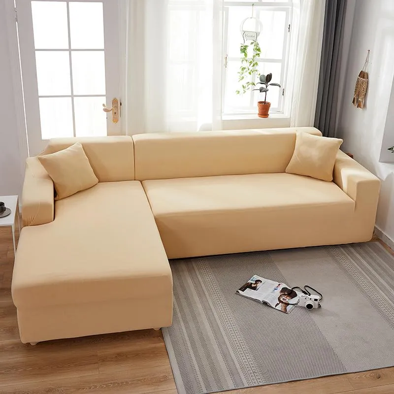 Housse de Canapé d'Angle Beige