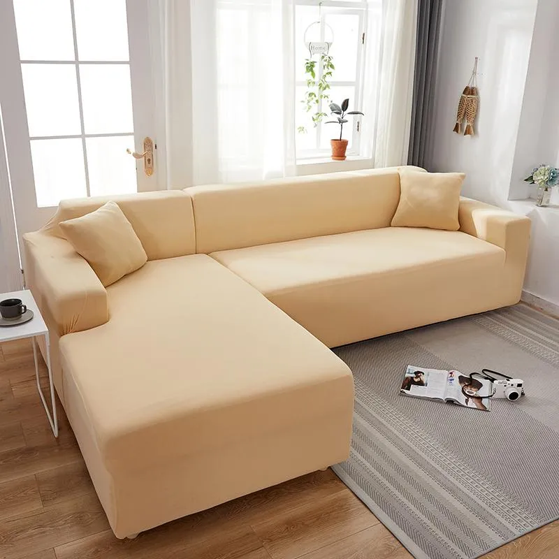 Housse de Canapé d'Angle Beige