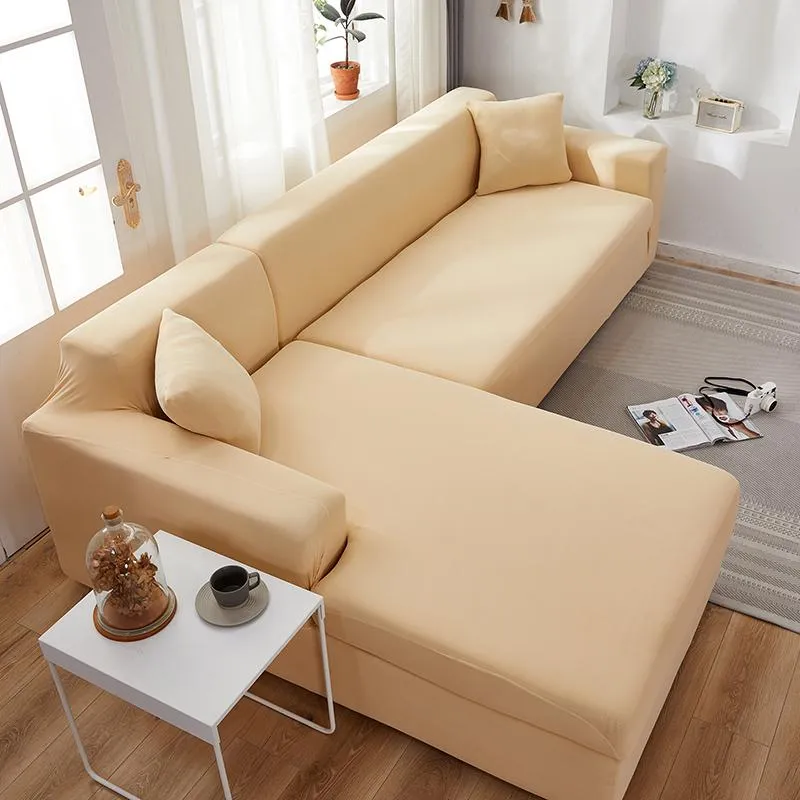 Housse de Canapé d'Angle Beige