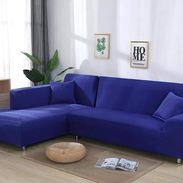 Housse de Canapé d'Angle Bleu Cobalt