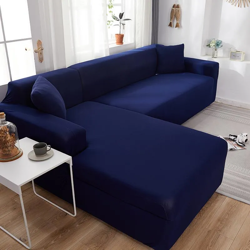 Housse de Canapé d'Angle Bleu Marine