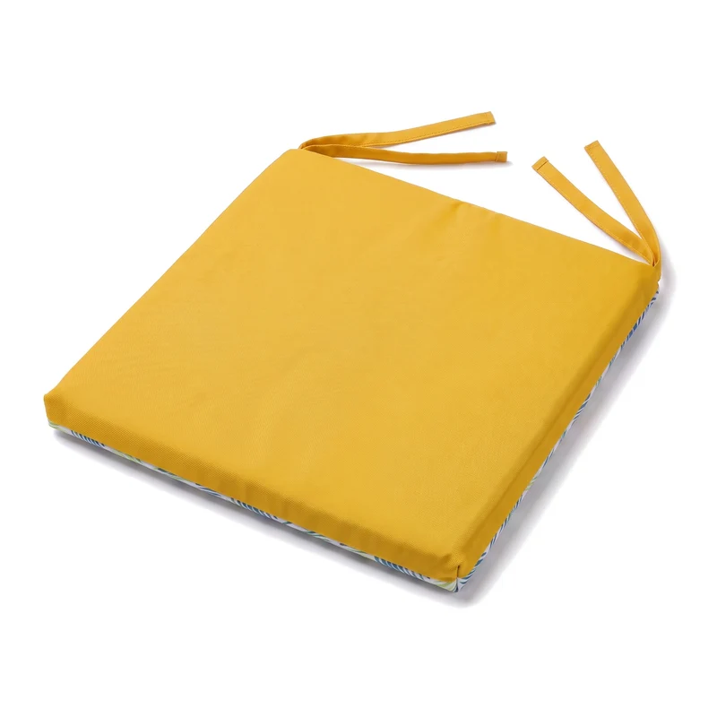 Lot de 4 Galettes de Chaise 35x35 Motif Rayures Solaires - Confort & Déco (Avec Attaches)