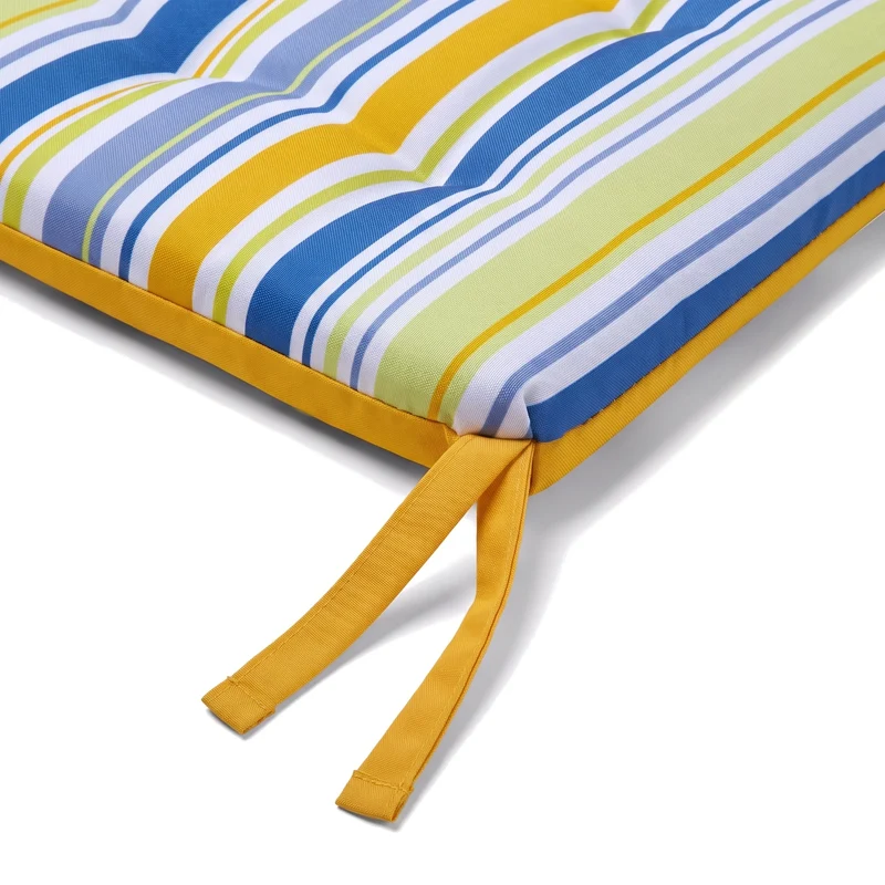 Lot de 4 Galettes de Chaise 35x35 Motif Rayures Solaires - Confort & Déco (Avec Attaches)