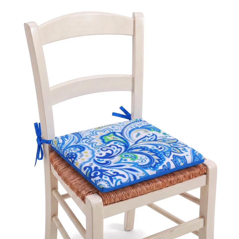Lot de 4 Galettes de Chaise 35x35 Motif Arabesque - Confort & Déco (Avec Attaches)