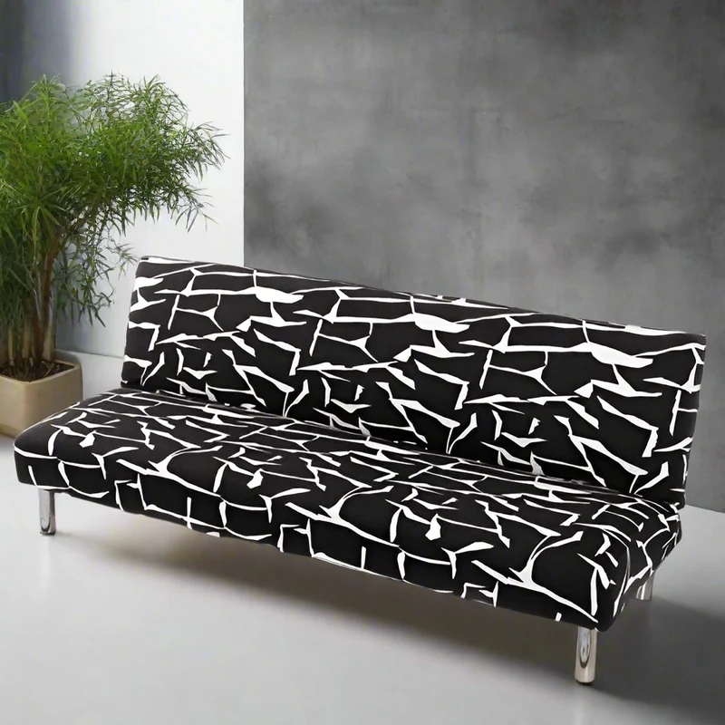 Housse de Clic Clac Noire à Motif Géométrique Blanc - Design Moderne & Extensible
