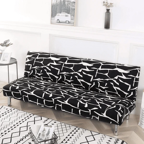 Housse de Clic Clac Noire à Motif Géométrique Blanc - Design Moderne & Extensible