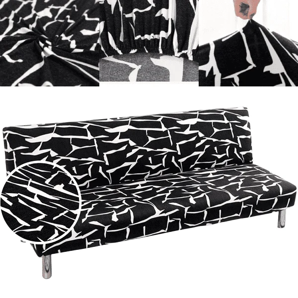Housse de Clic Clac Noire à Motif Géométrique Blanc - Design Moderne & Extensible