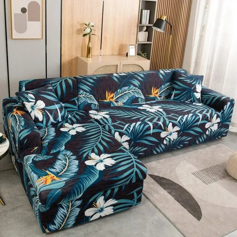 Motif Shaf - Housse de Canapé d’Angle Extensible