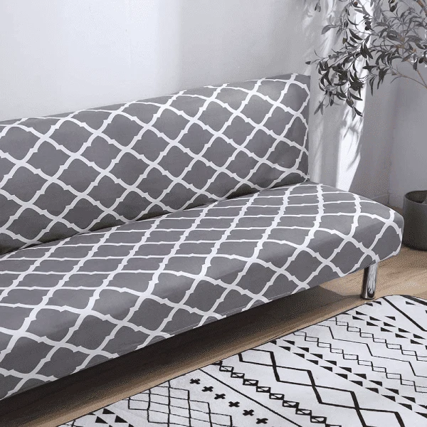 Housse de Clic Clac à Motif Géométrique Gris - Extensible, Ajustée & Moderne