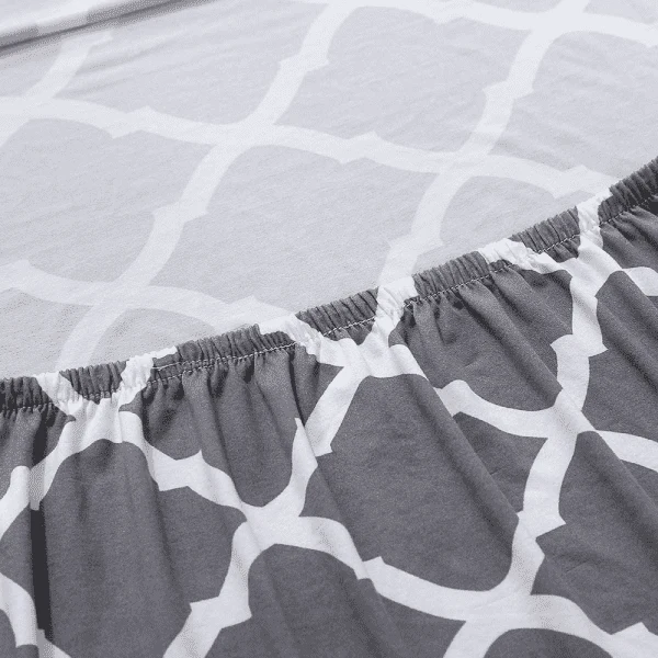 Housse de Clic Clac à Motif Géométrique Gris - Extensible, Ajustée & Moderne