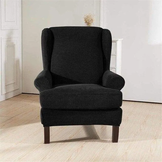 Housse Fauteuil Wingback Noir
