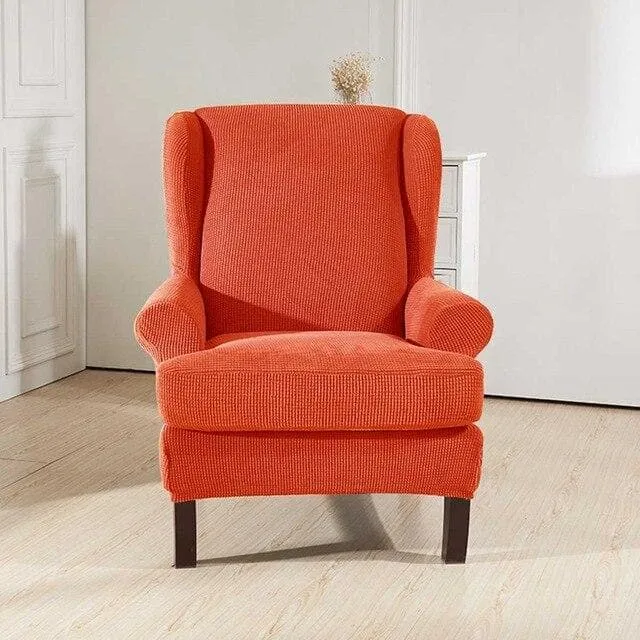 Housse Fauteuil Wingback Orange