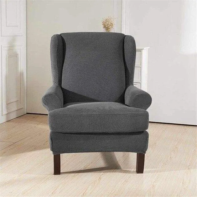 Housse Fauteuil Wingback Gris