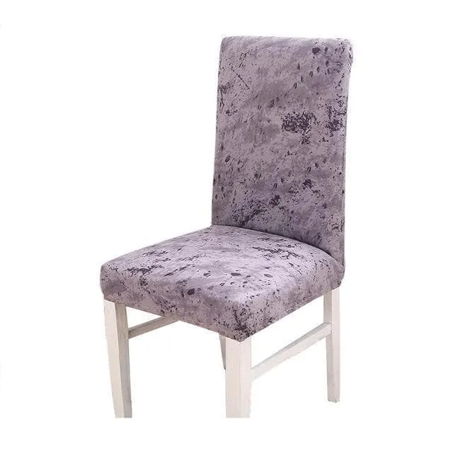Housse de Chaise Marbre Pervenche