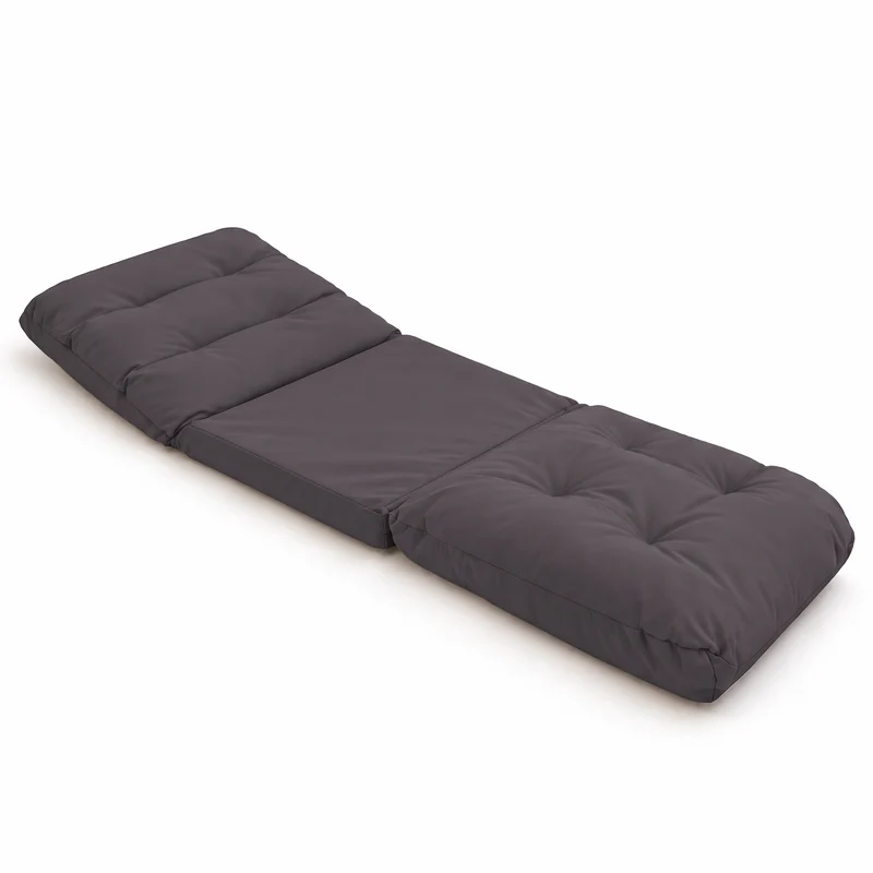 Fauteuil de Sol Convertible Gris Foncé - 3 en 1 (Lit 210x60) & Dossier Réglable