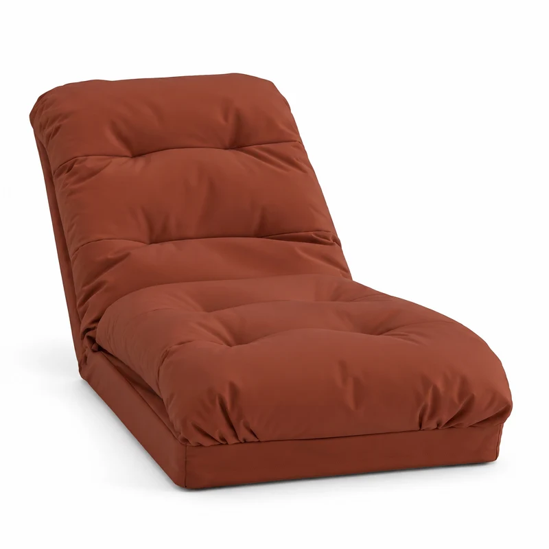Fauteuil de Sol Convertible Terracotta - 3 en 1 (Lit 210x60) & Dossier Réglable