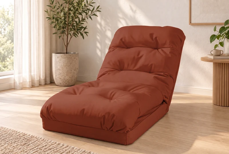 Fauteuil de Sol Convertible Terracotta - 3 en 1 (Lit 210x60) & Dossier Réglable