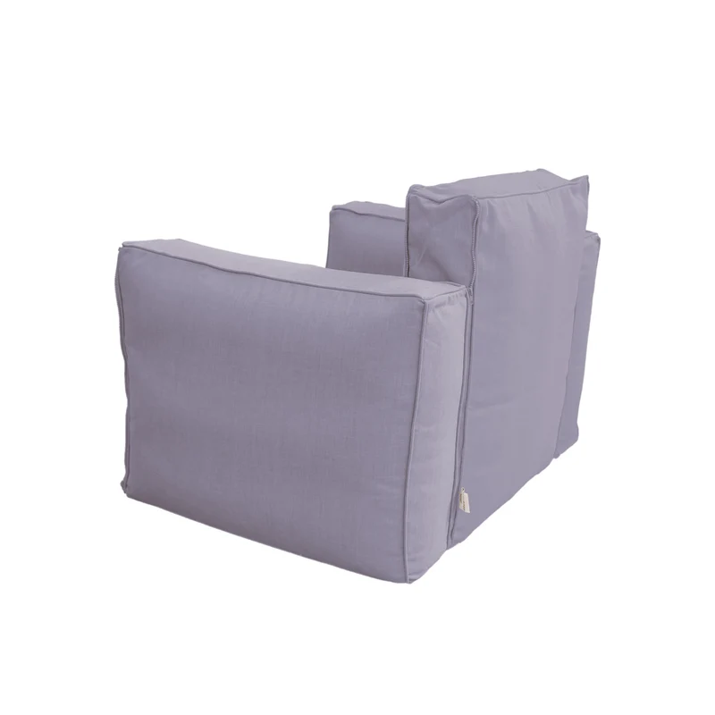 Fauteuil Modulable de Jardin 90x75 Gris Galet - Tissu Olefin & Cœur Gonflable (Pompe Incluse)