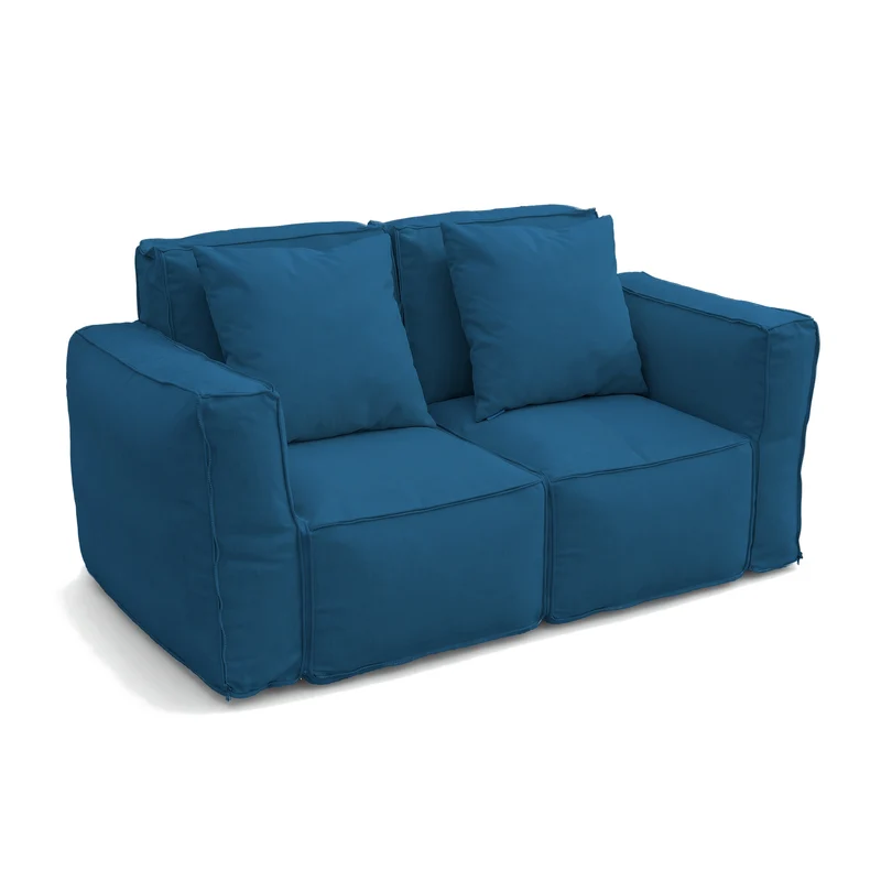 Fauteuil Modulable de Jardin 90x75 Bleu Pétrole - Tissu Olefin & Cœur Gonflable (Pompe Incluse)