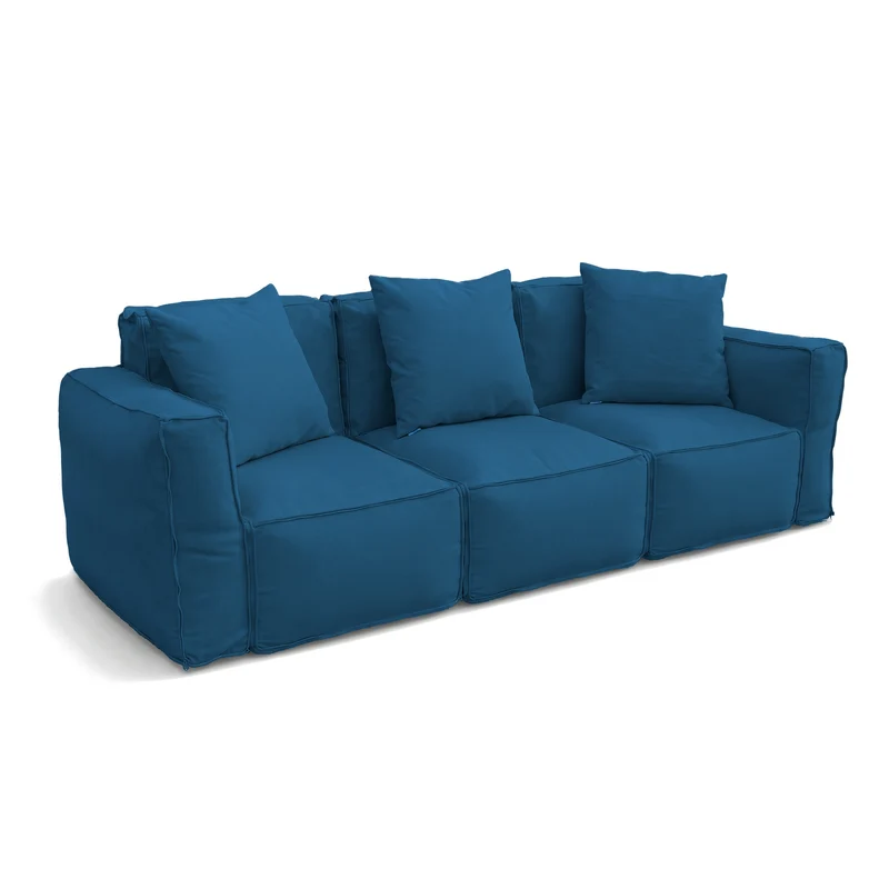 Fauteuil Modulable de Jardin 90x75 Bleu Pétrole - Tissu Olefin & Cœur Gonflable (Pompe Incluse)