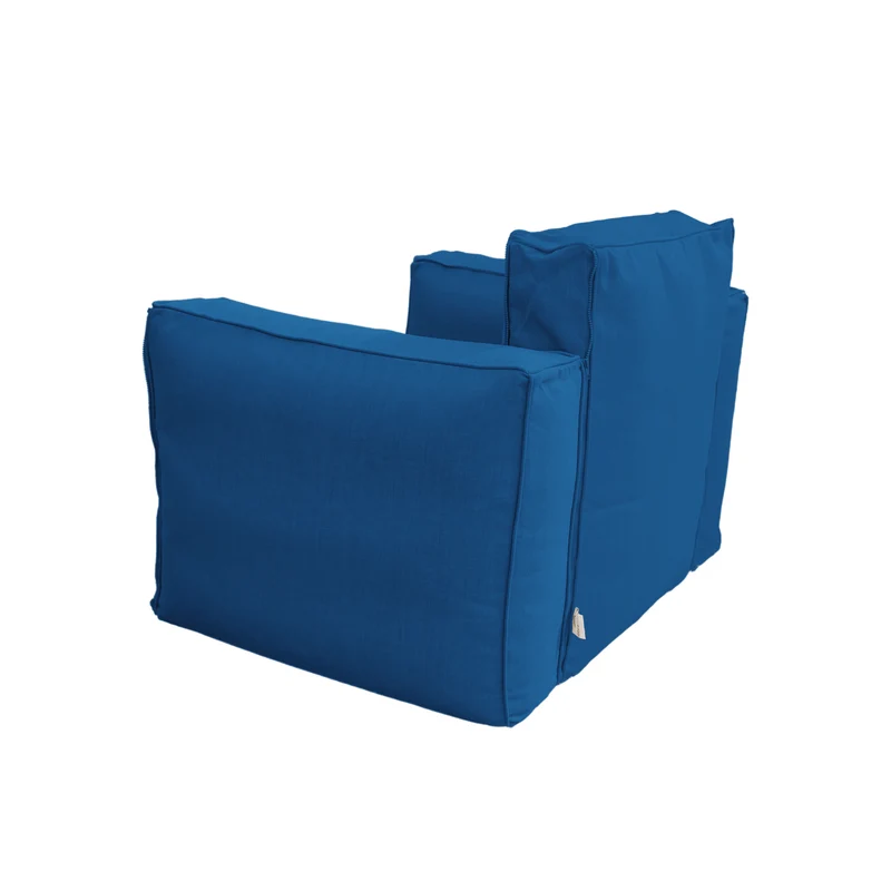 Fauteuil Modulable de Jardin 90x75 Bleu Pétrole - Tissu Olefin & Cœur Gonflable (Pompe Incluse)