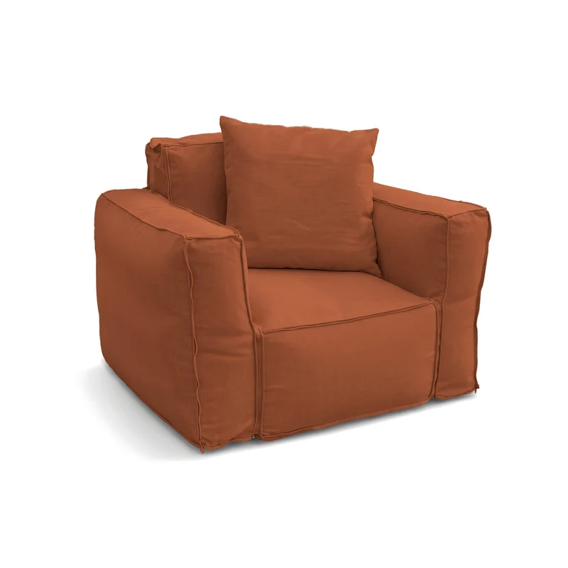 Fauteuil Modulable de Jardin 90x75 Terracotta - Tissu Olefin & Cœur Gonflable (Pompe Incluse)