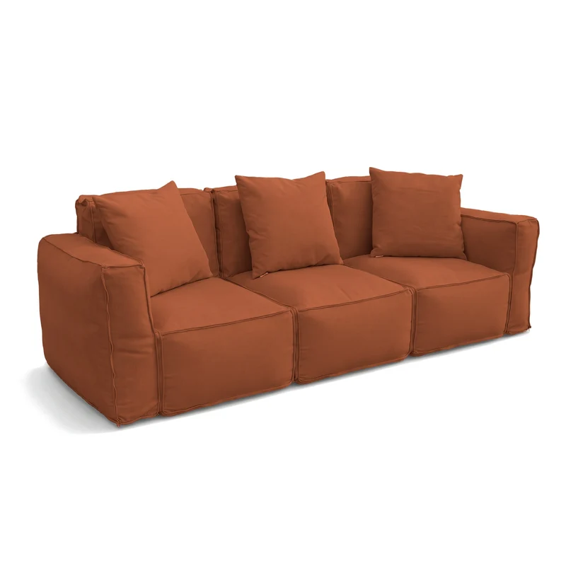 Fauteuil Modulable de Jardin 90x75 Terracotta - Tissu Olefin & Cœur Gonflable (Pompe Incluse)