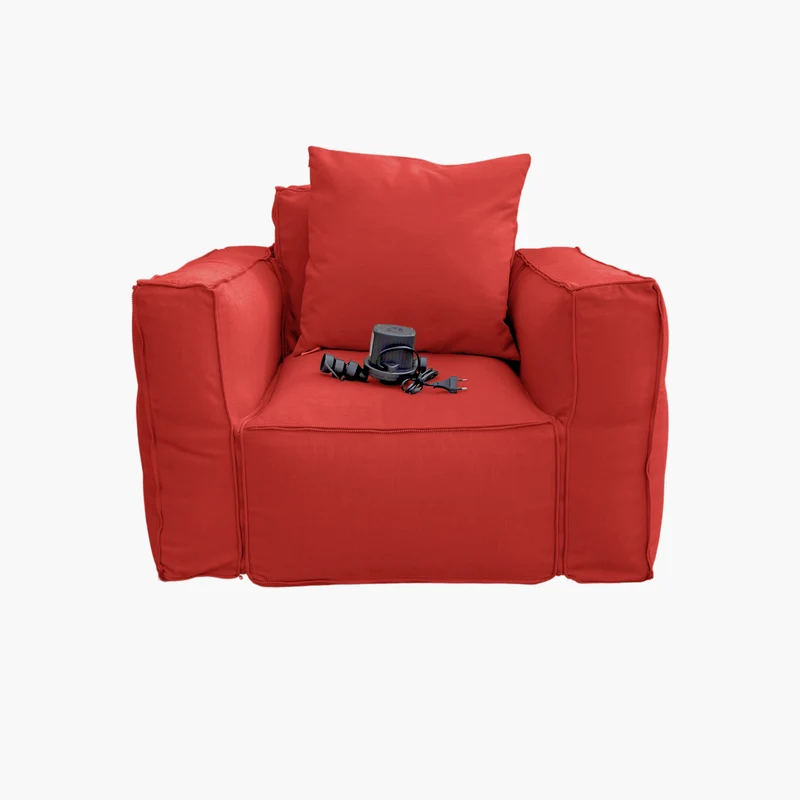 Fauteuil Modulable de Jardin 90x75 Terracotta - Tissu Olefin & Cœur Gonflable (Pompe Incluse)