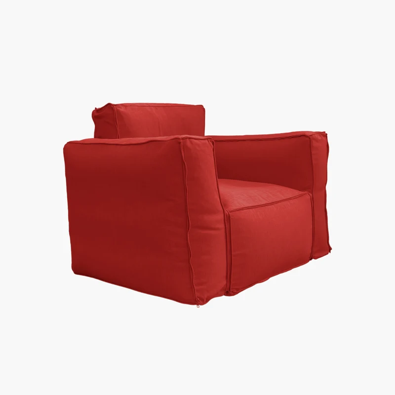 Fauteuil Modulable de Jardin 90x75 Terracotta - Tissu Olefin & Cœur Gonflable (Pompe Incluse)