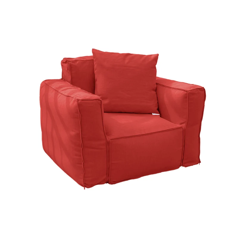 Fauteuil Modulable de Jardin 90x75 Terracotta - Tissu Olefin & Cœur Gonflable (Pompe Incluse)