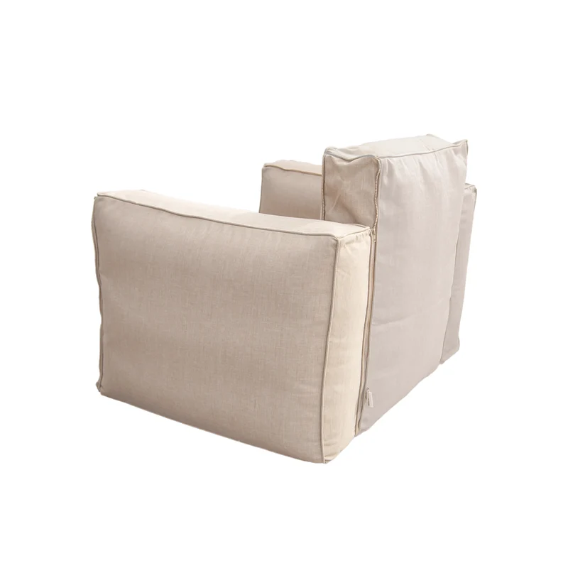 Fauteuil Modulable de Jardin 90x75 Beige - Tissu Olefin & Cœur Gonflable (Pompe Incluse)