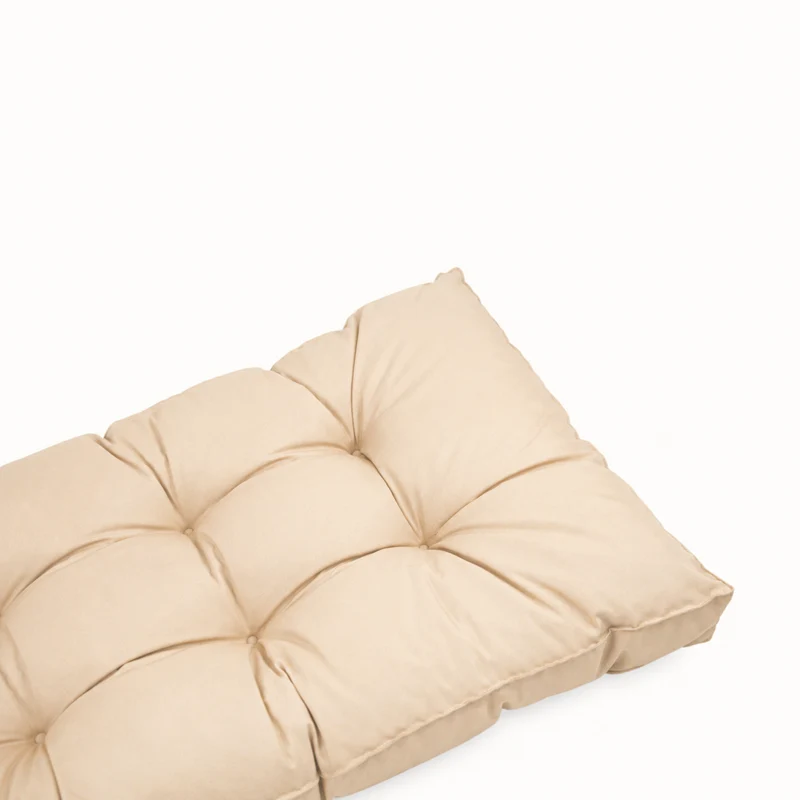 Ensemble Coussins Capitonné 60x60 Beige - Épais 15cm & Moelleux (Assise + Dossier)