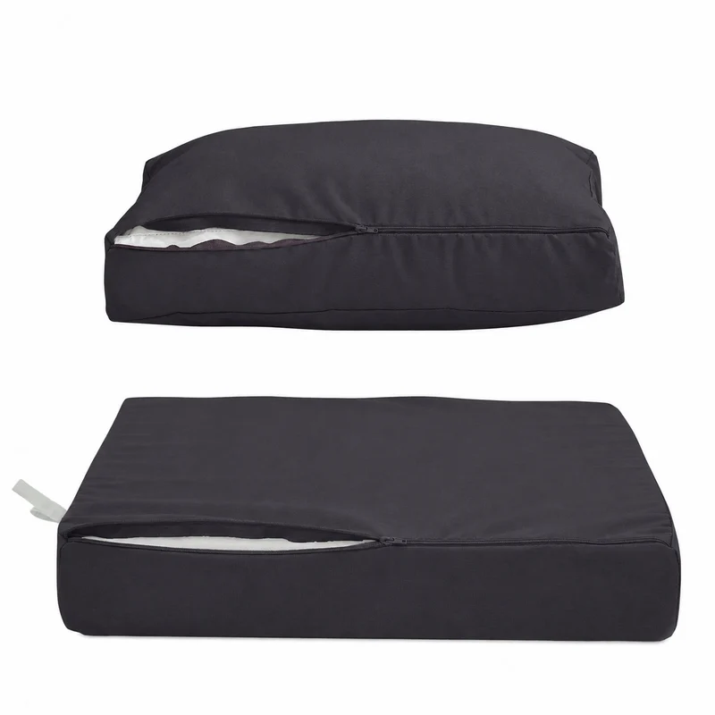Ensemble Coussins Salon Jardin 60x60 Gris Carbone - Déhoussable & Anti-UV (Assise + Dossier)