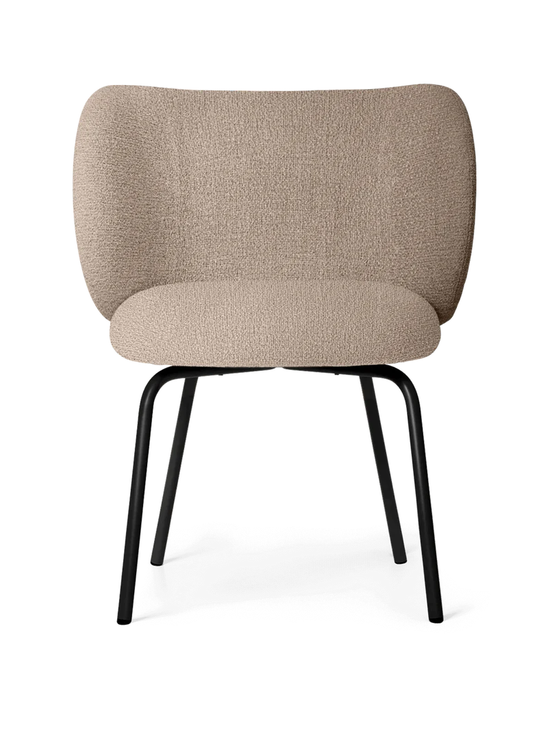 Rico Dining Chair - Black - Bouclé - Sand