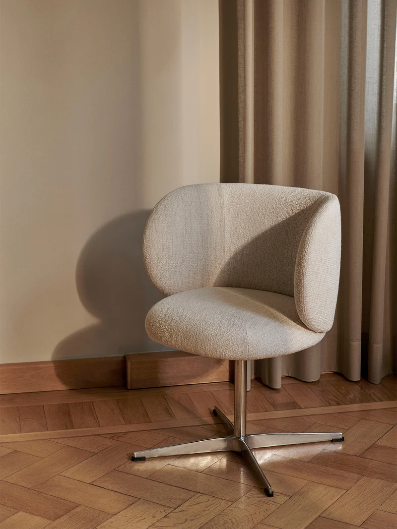 Rico Dining Chair - Swivel - Bouclé - Off-White