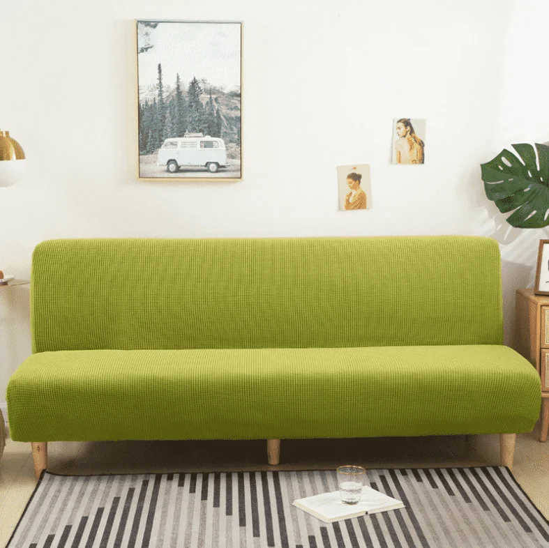 Housse pour clic clac motif jacquard vert - Housse pour canapé clic clac