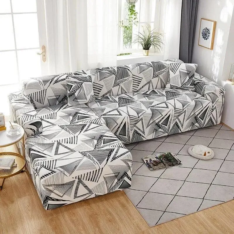 Motif Cajam - Housse de Canapé d’Angle Extensible