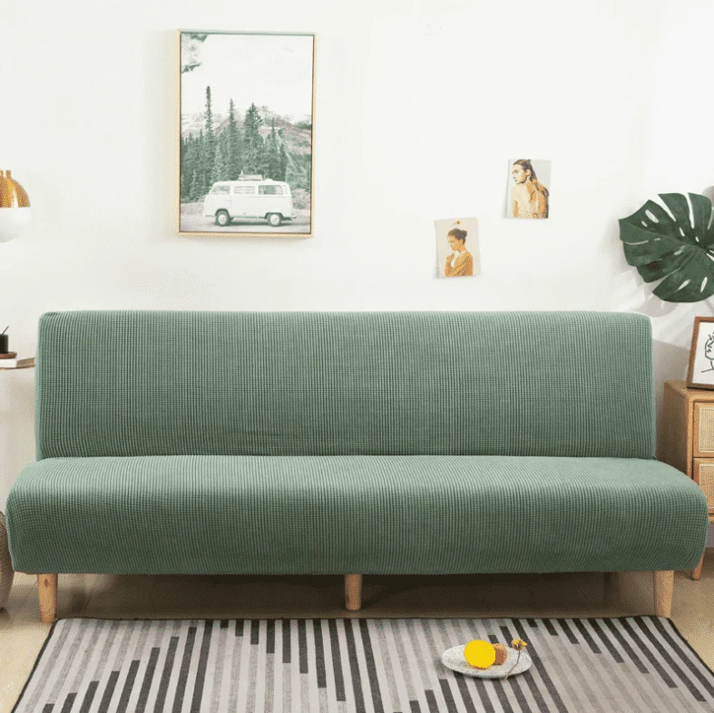Housse clic clac en tissu polaire sans accoudoir - Housse bz couleur unie pour salon
