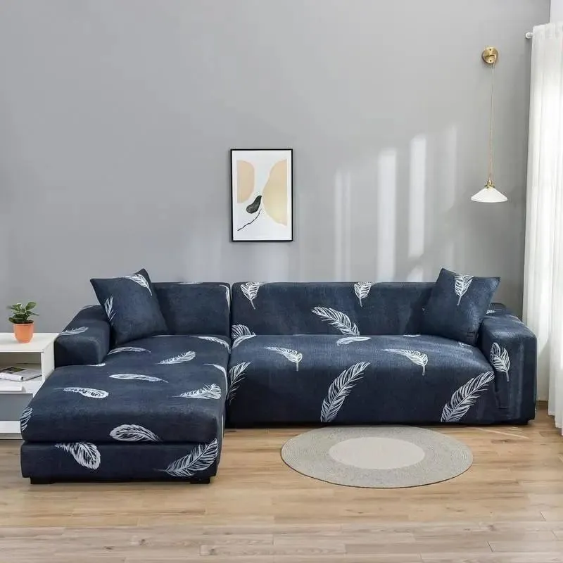 Motif Pulume - Housse de Canapé d’Angle Extensible