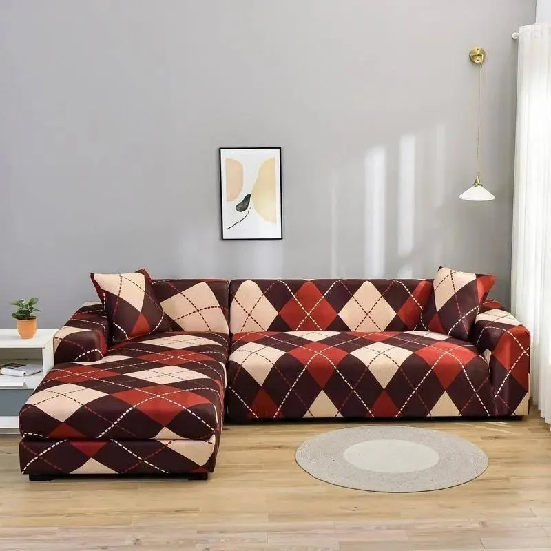 Motif Jacquard - Housse De Canapé d'Angle Extensible