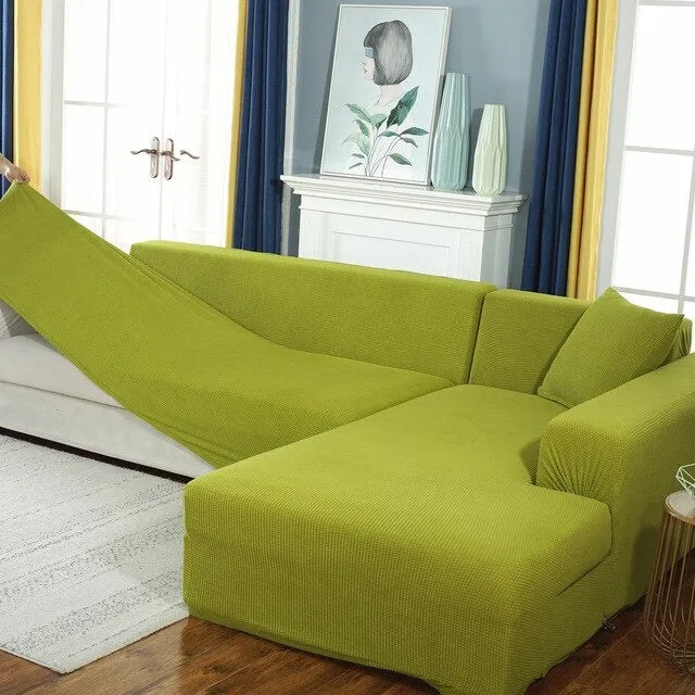 Housse de Canapé d'Angle Universelle - Vert - Protection Optimale