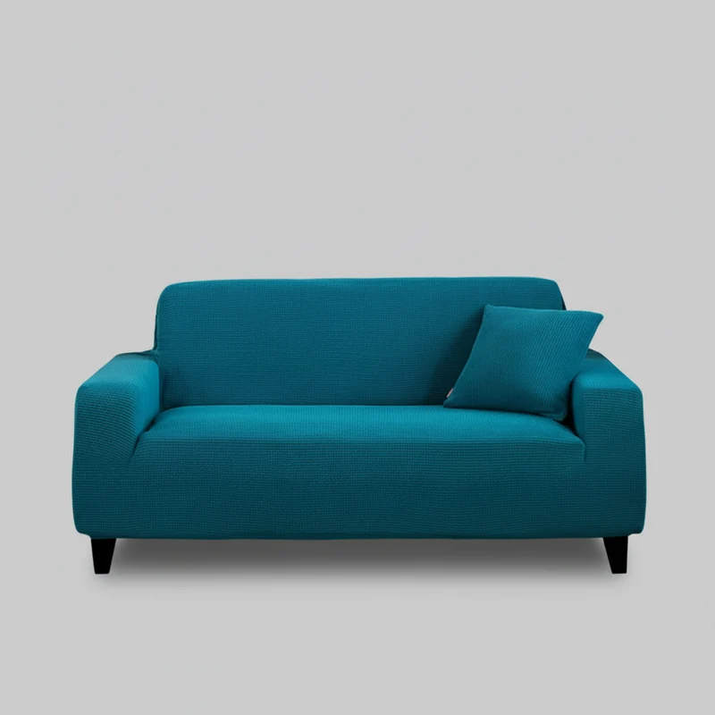Housse canapé d'angle universelle - bleu canard