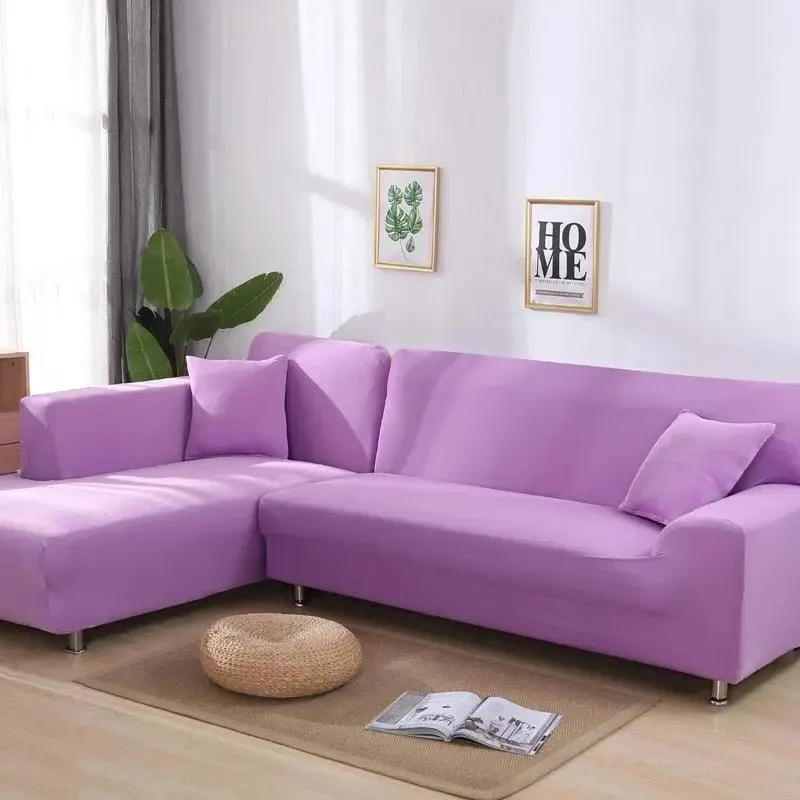 Housse de Canapé d’Angle Violet Clair