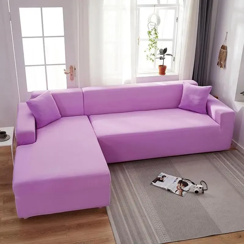 Housse de Canapé d’Angle Violet Clair