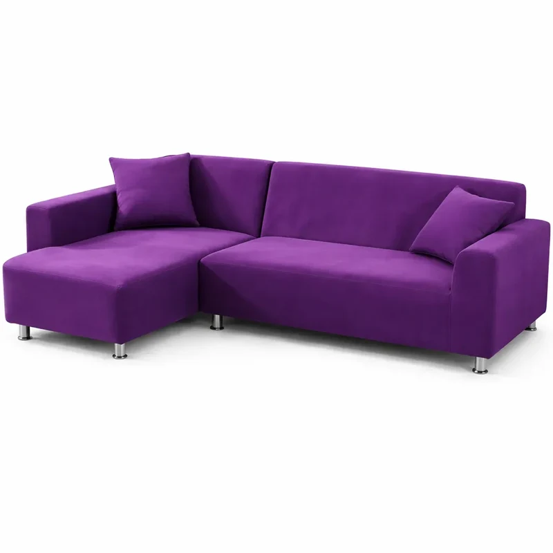 Housse de Canapé d’Angle Mauve