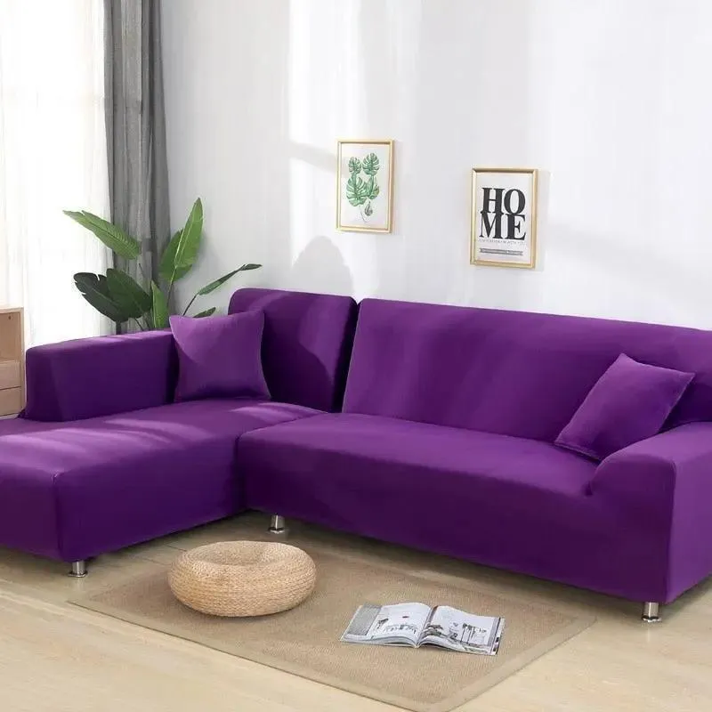 Housse de Canapé d’Angle Mauve