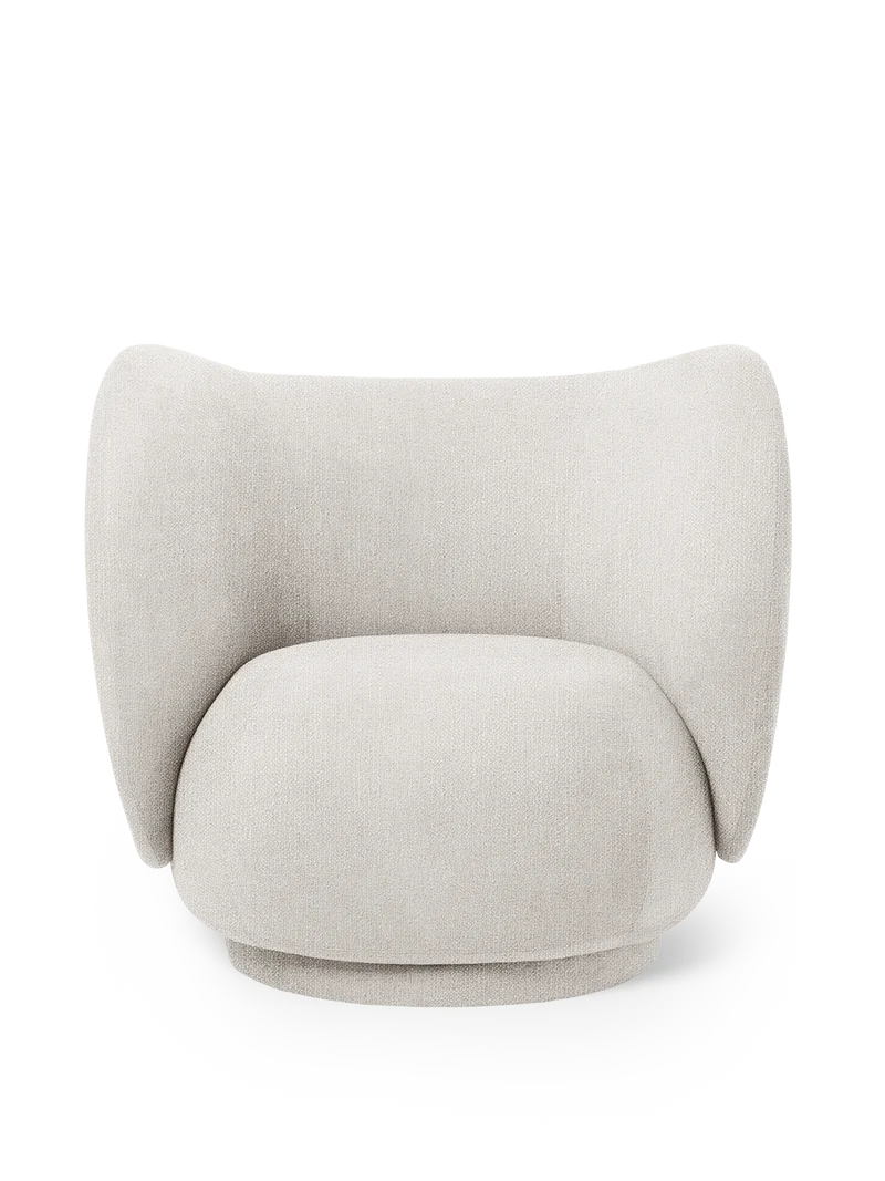 Rico Lounge Chair - Swivel - Bouclé - Off-White
