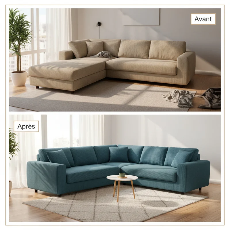 Housse pour canapé d'angle universelle gris - Protege canapé angle en polyester pour domicile
