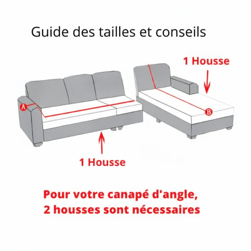 Housse pour canapé d'angle universelle gris - Protege canapé angle en polyester pour domicile