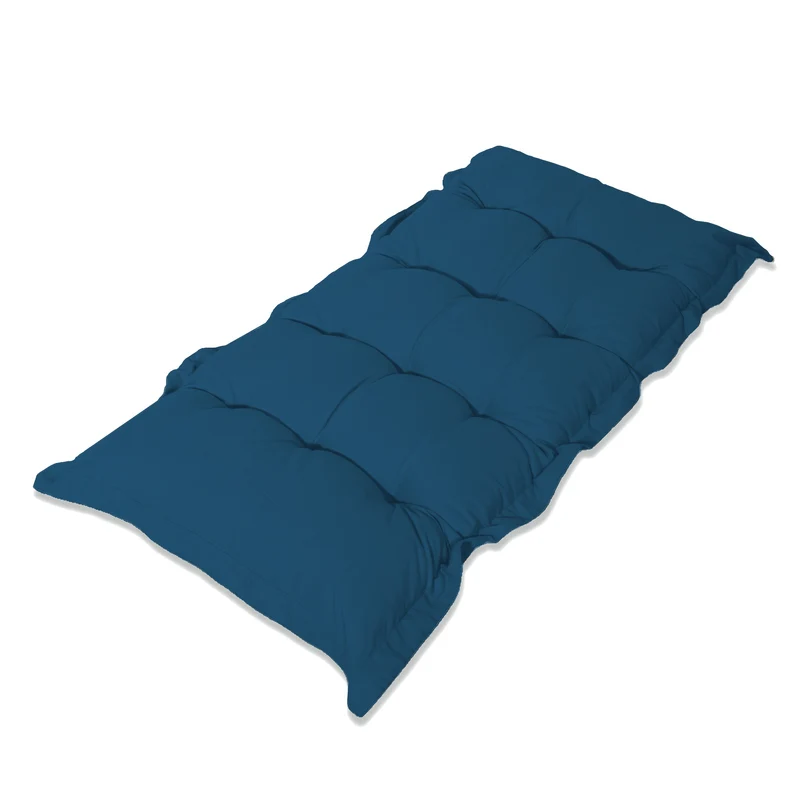 Coussin Banc & Sol Capitonné 120x60 Bleu Pétrole - Épais 10cm (Polyvalent)